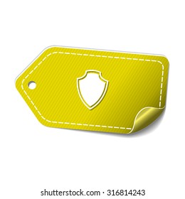 Shield Sign Yellow Vector Icon Design