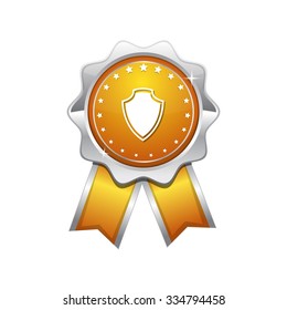 Shield Sign Yellow Vector Icon Design
