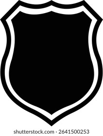 Shield silhouette flat icon. Protect shield security icon sign. Shield badge quality symbol isolated on transparent background. Design element for safety and protection. Vector illustration.
