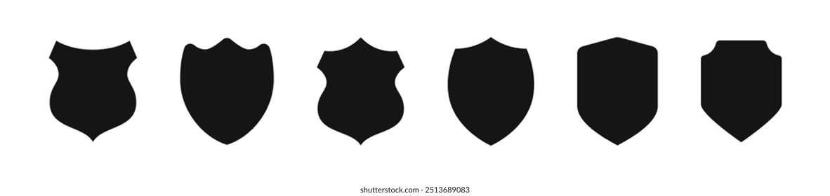 Shield silhouette icon. 
Defense protection symbol.