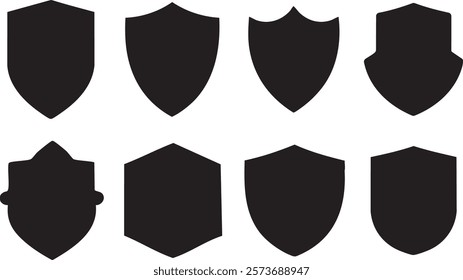 Shield Silhouette  icon . Protect shield security line icons. Badge quality logo, symbol or sign. Vector illustration
