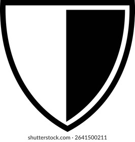Shield silhouette icon. Protect shield security icon sign. Shield badge quality symbol isolated on transparent background. Design element for safety and protection. Vector illustration.