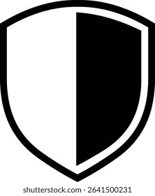 Shield silhouette icon. Protect shield security icon sign. Shield badge quality symbol isolated on transparent background. Design element for safety and protection. Vector illustration.