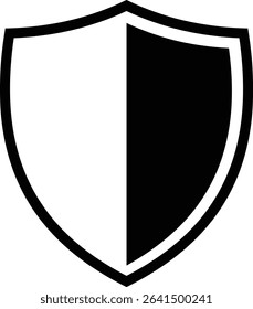 Shield silhouette icon. Protect shield security icon sign. Shield badge quality symbol isolated on transparent background. Design element for safety and protection. Vector illustration.