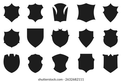 Shield Silhouette Icon Set and Shield Silhouette, Shield icon, badge, security.