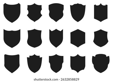Shield Silhouette Icon Set and Shield Silhouette, Shield icon, badge, security.