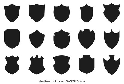 Shield Silhouette Icon Set and Shield Silhouette, Shield icon, badge, security.