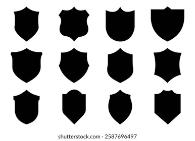 Shield Silhouette Icon Set and Shield icon, Shield, Shield logo, badge, security, protection, safety, security symbol