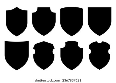 Shield silhouette icon symbol set 