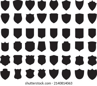 Shield Silhouette Isolated on White Background