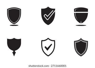 Shield silhouette logo style vector symbol with clean geometric form suitable for badges emblems branding security icons minimal layouts and design usage