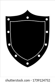 Shield Silhouette. Medieval shield - vector black silhouette for logo or pictogram. Shield sign or icon.
