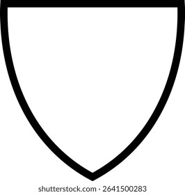 Shield silhouette outline icon. Protect shield security icon sign. Shield badge quality symbol isolated on transparent background. Design element for safety and protection. Vector illustration.