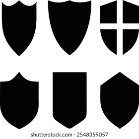 shield silhouette vector icon design