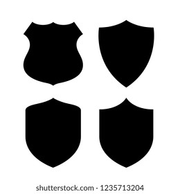 Shield silhouette vector icon illustrations isolated on white background