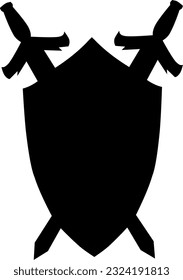 shield silhouette vector icon image
