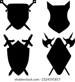 shield silhouette vector icon image