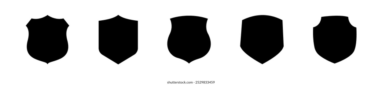 Shield silhouette vector icon set