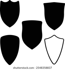 shield silhouette vector icon set design