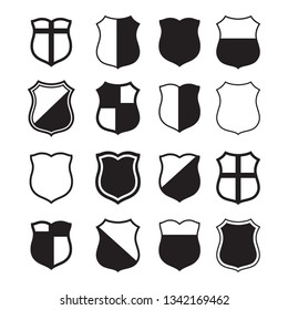 Shield silhouettes for signs and simbols (safety, security, military, medieval)