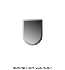 Shield, silver geometric symbol simple logo vector