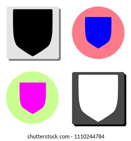 Shield. simple flat vector icon illustration on four different color backgrounds