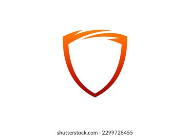 shield simple gradient orange logo template
