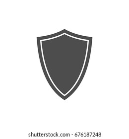 Shield simple icon. Monochrome illustration.