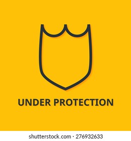 Shield simple line icon. Vector illustration