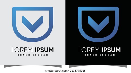 Shield simple logo with creative modern style Premium Vector