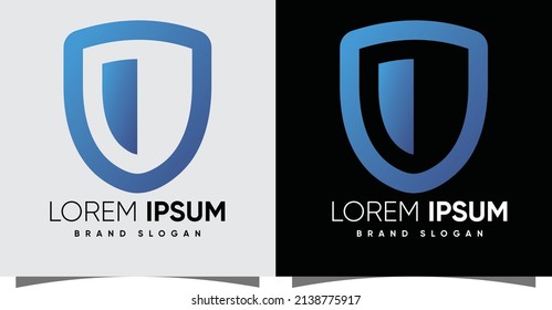 Shield simple logo with creative modern style Premium Vector