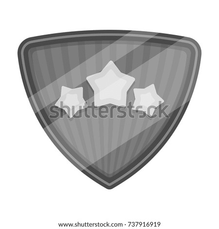 Shield, single icon in monochrome style.Shield, vector symbol stock illustration web.