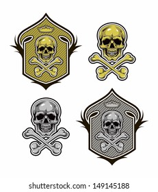 shield with skull and bones vector eps8