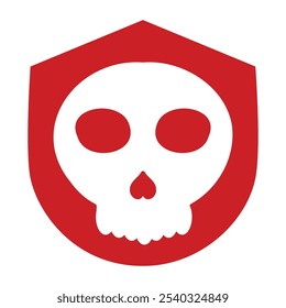 shield with skull dangerous illustration isolated on white background