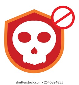 shield with skull dangerous illustration isolated on white background