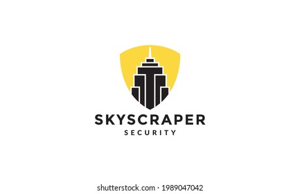shield skyscraper abstract logo symbol vector icon illustration graphic design