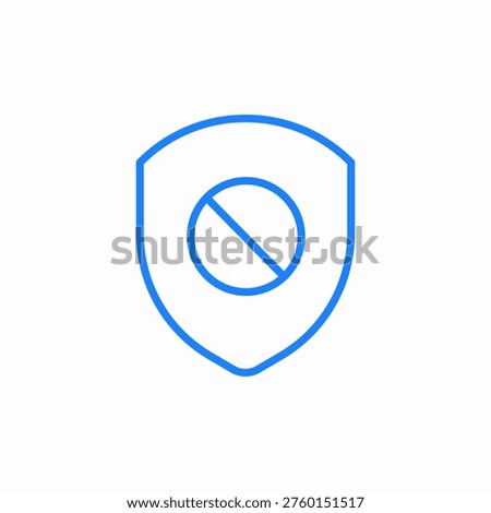 shield with slash no protection icon sign vector