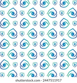 Shield smooth trendy multicolor repeating pattern vector illustration background design