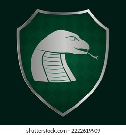 Shield with an snake. Vector illustration.