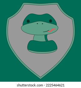 Shield with an snake. Vector illustration.