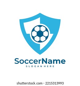 Shield Soccer logo template, Football Shield logo design vector