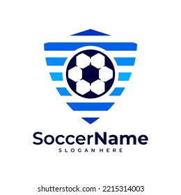Shield Soccer logo template, Football Shield logo design vector