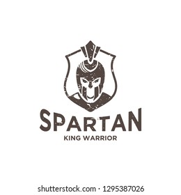 Shield spartan logo design template