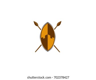 Shield And Spear Tribe Logo