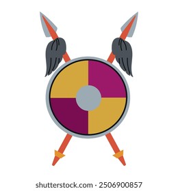 Schild und Speere Symbol clipart avatar logtotype einzelne Vektorgrafik