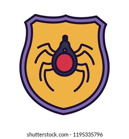 shield with spider isolated icons