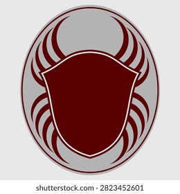 Shield spider maroon grey logo