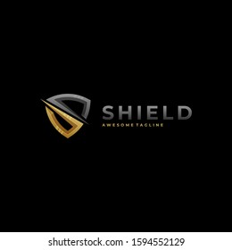 Shield Sporty Illustration Vector Template. Suitable for Creative Industry, Multimedia, entertainment, Educations, Shop, and any related business