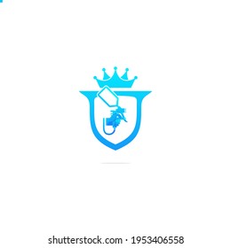 shield spray paint logo design 