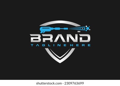 shield spray water blue logo